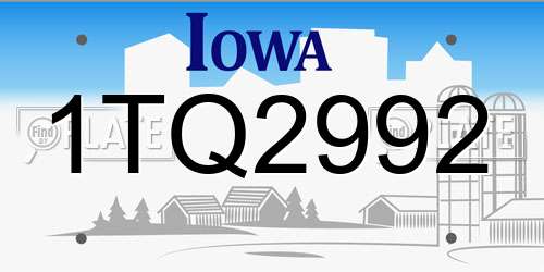 1TQ2992 Iowa License Plate