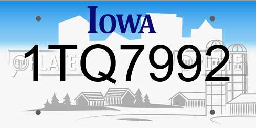 1TQ7992 Iowa License Plate