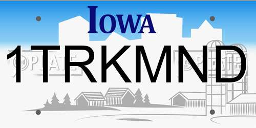 1TRKMND Iowa License Plate