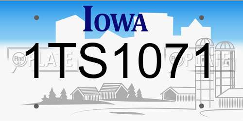 1TS1071 Iowa License Plate