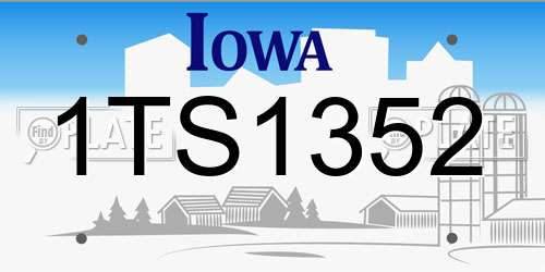 1TS1352 Iowa License Plate
