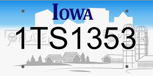 1TS1353 Iowa License Plate