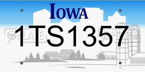 1TS1357 Iowa License Plate