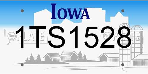 1TS1528 Iowa License Plate
