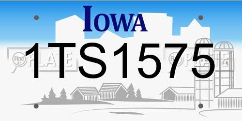 1TS1575 Iowa License Plate