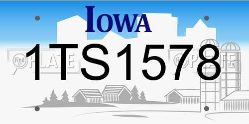 1TS1578 Iowa License Plate