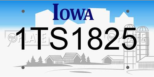 1TS1825 Iowa License Plate