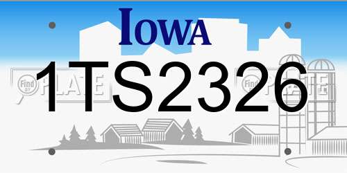 1TS2326 Iowa License Plate