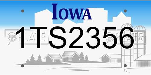 1TS2356 Iowa License Plate