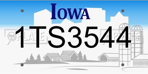 1TS3544 Iowa License Plate