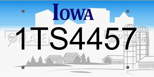 1TS4457 Iowa License Plate