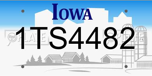 1TS4482 Iowa License Plate