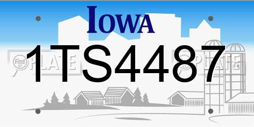 1TS4487 Iowa License Plate