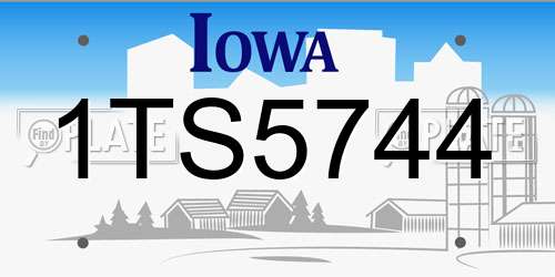 1TS5744 Iowa License Plate