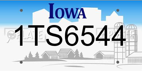 1TS6544 Iowa License Plate