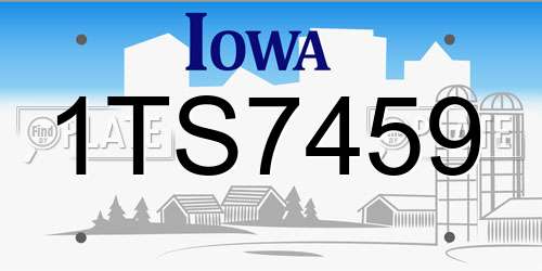 1TS7459 Iowa License Plate