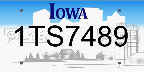 1TS7489 Iowa License Plate