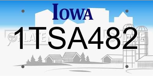 1TSA482 Iowa License Plate