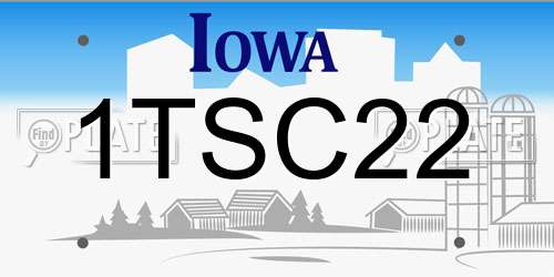 1TSC22 Iowa License Plate