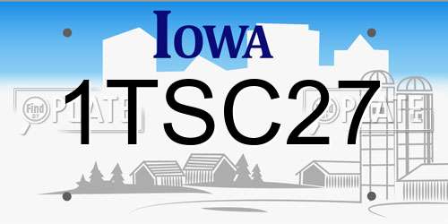 1TSC27 Iowa License Plate