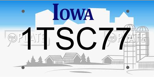 1TSC77 Iowa License Plate