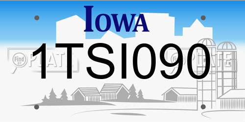 1TSI090 Iowa License Plate