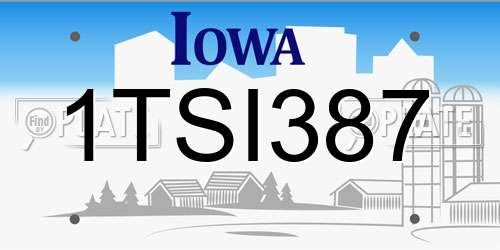 1TSI387 Iowa License Plate
