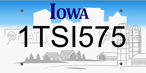 1TSI575 Iowa License Plate