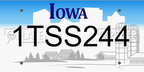 1TSS244 Iowa License Plate