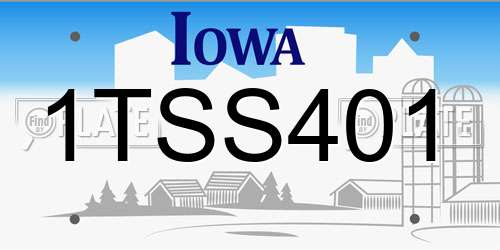 1TSS401 Iowa License Plate