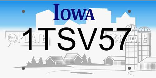1TSV57 Iowa License Plate