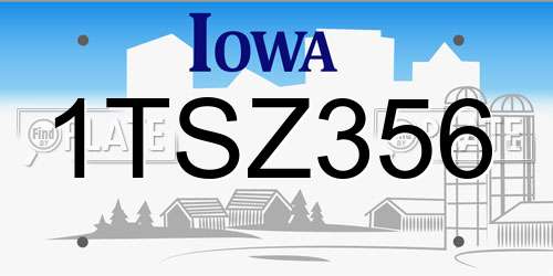 1TSZ356 Iowa License Plate