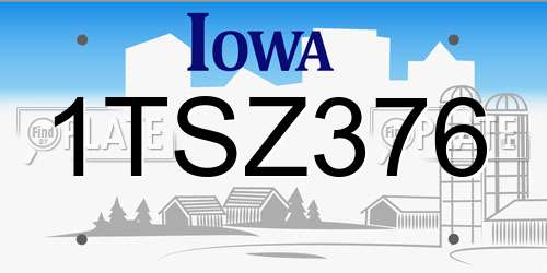 1TSZ376 Iowa License Plate