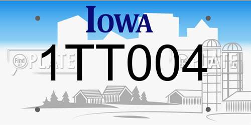 1TT004 Iowa License Plate