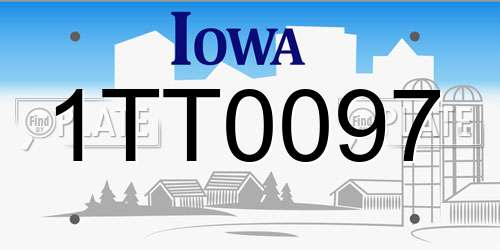 1TT0097 Iowa License Plate