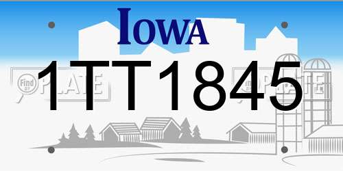 1TT1845 Iowa License Plate