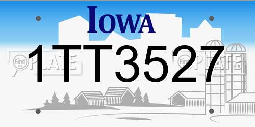 1TT3527 Iowa License Plate