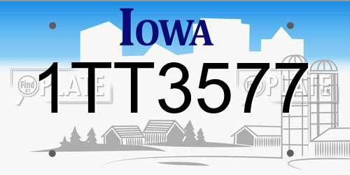 1TT3577 Iowa License Plate