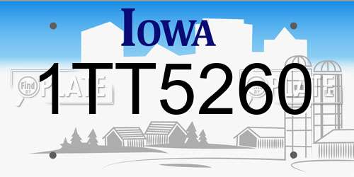 1TT5260 Iowa License Plate