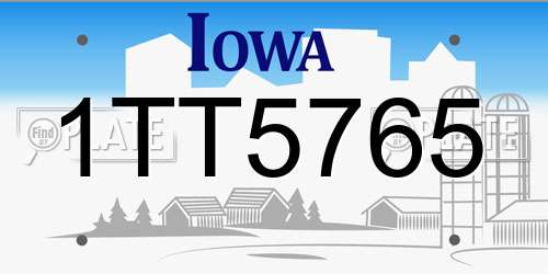 1TT5765 Iowa License Plate