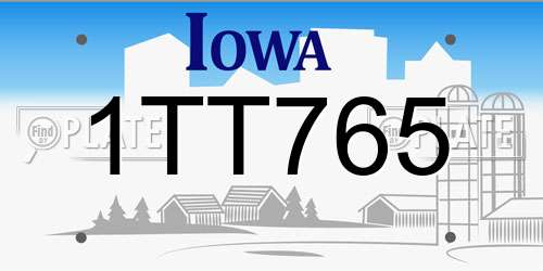 1TT765 Iowa License Plate