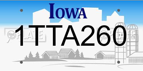 1TTA260 Iowa License Plate