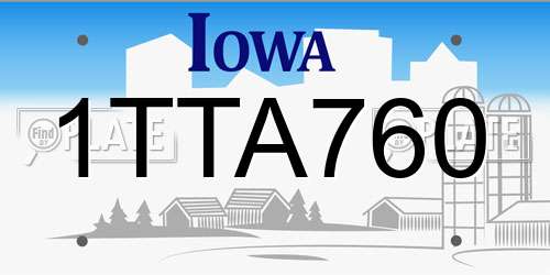 1TTA760 Iowa License Plate