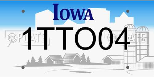 1TTO04 Iowa License Plate