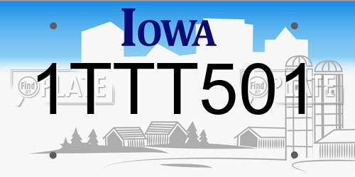 1TTT501 Iowa License Plate