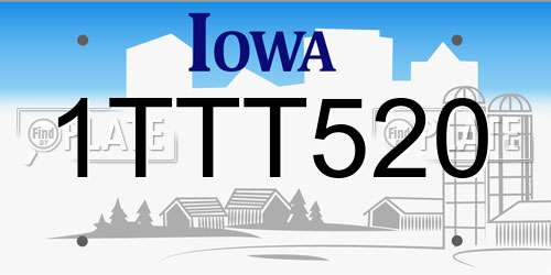 1TTT520 Iowa License Plate