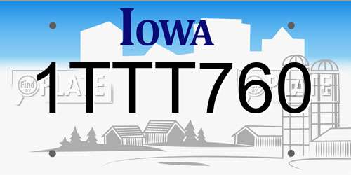 1TTT760 Iowa License Plate