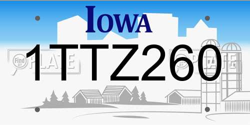 1TTZ260 Iowa License Plate
