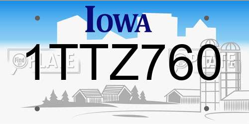 1TTZ760 Iowa License Plate