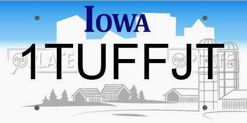 1TUFFJT Iowa License Plate